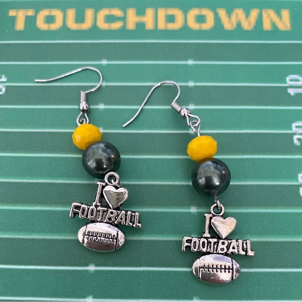 Handmade beaded earrings with charm